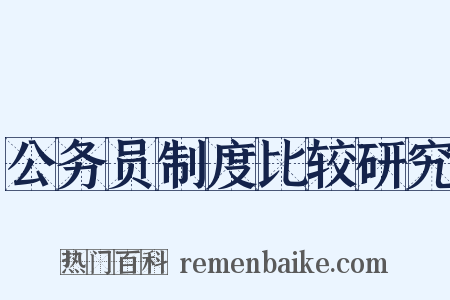 公务员制度比较研究是什么意思的图片